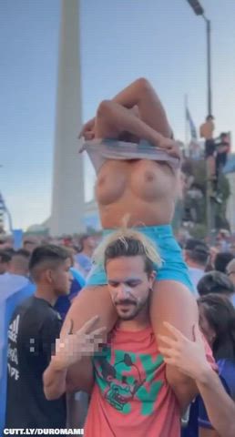 Amateur Argentinian Big Tits Boobs Exhibitionist Exposed Flashing Public Tits Porn GIF by duromami