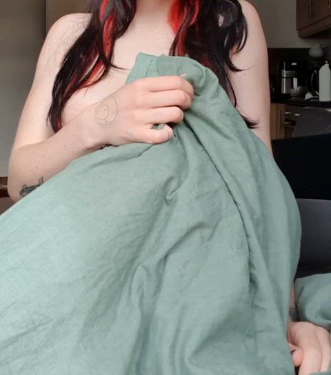 the best way to wake up is next to a half naked goth girl