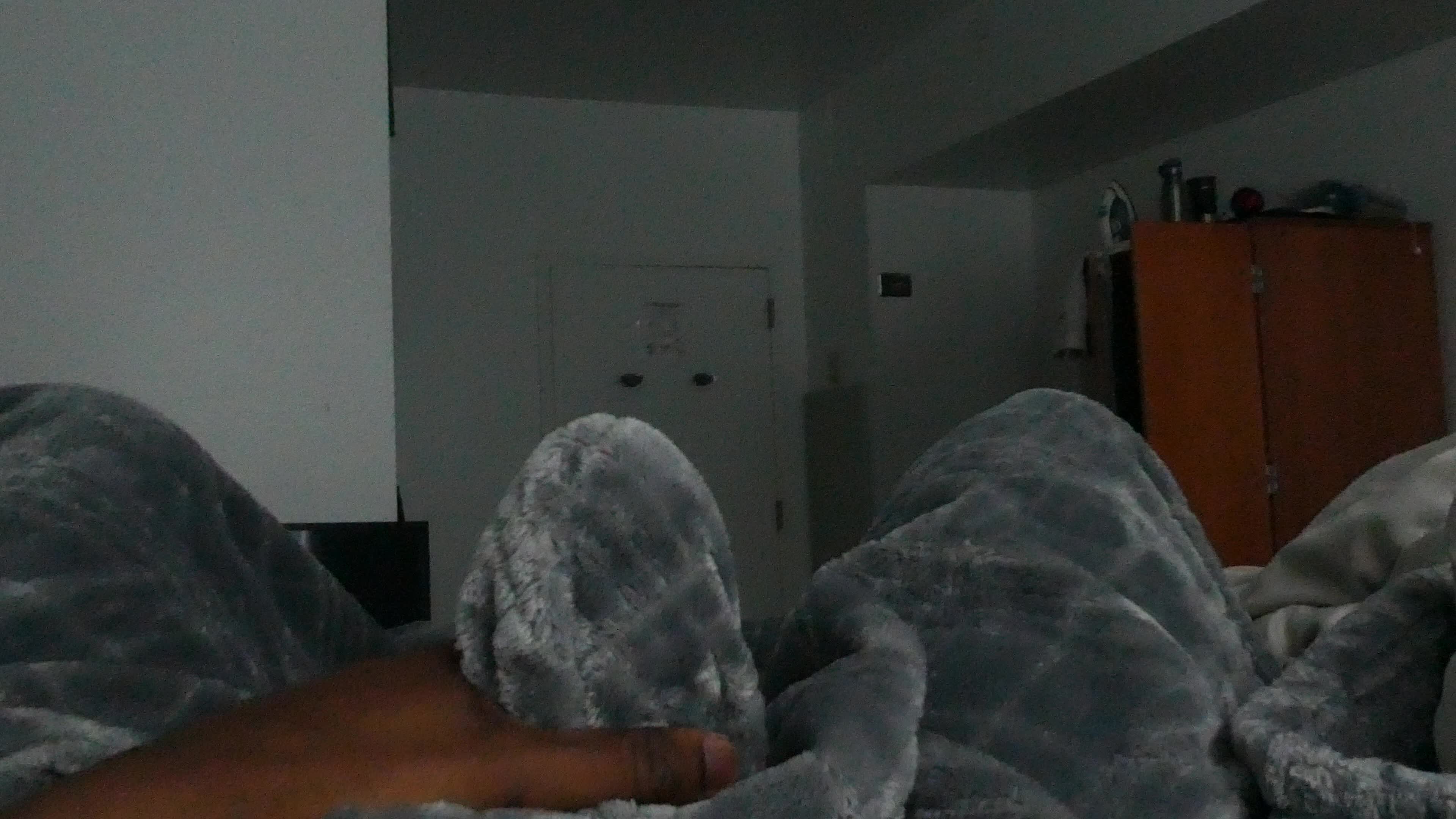 Through the soft blanket