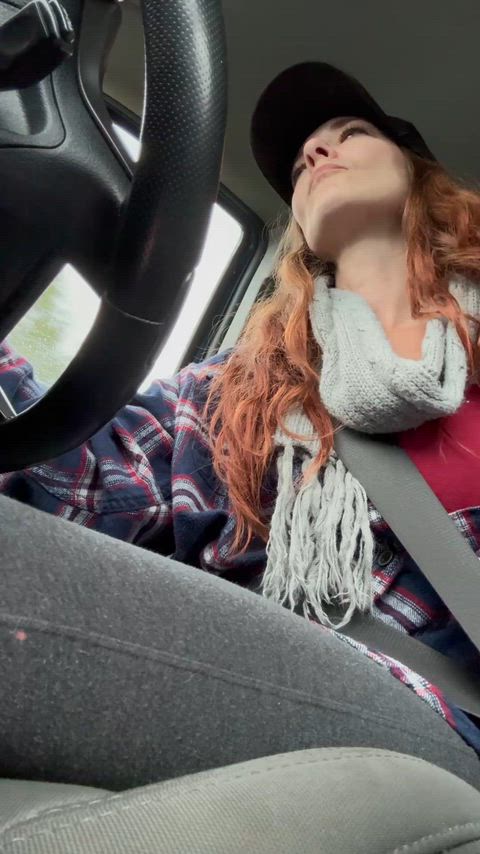 Opps my boob just fell out while driving