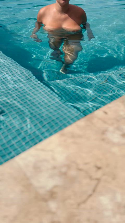 Big Tits Boobs Naked Natural Tits Nude Pool Swimming Pool Tits Voyeur Wet Porn GIF by lamsinka89