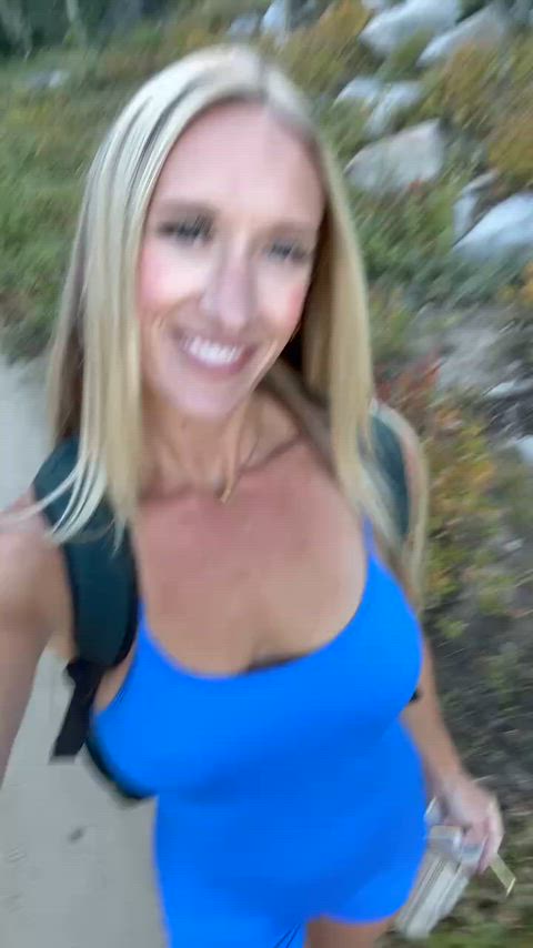 Amateur Big Tits Blonde Fit Hotwife MILF OnlyFans Public Tease Tits Porn GIF by meishagoodhead