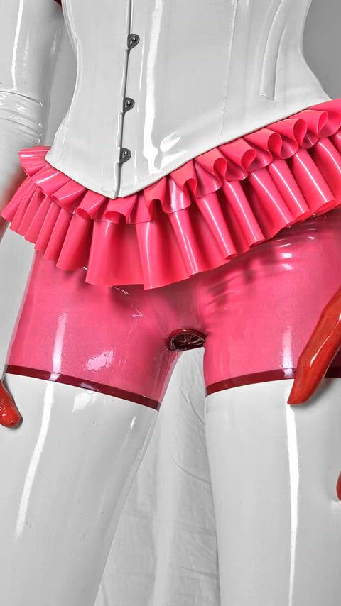 Trick question... what do you call a girl with too much latex in her wardrobe?
