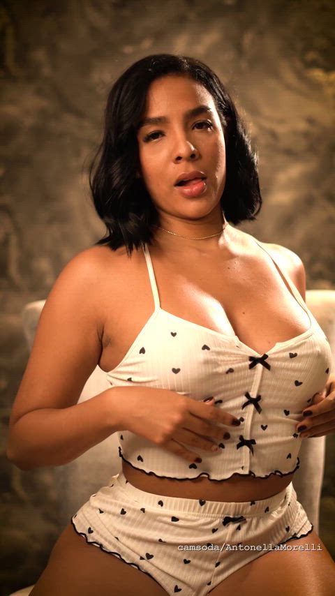 Amateur Big Tits Boobs Brunette Cute Latina Solo Tease TikTok Tits Porn GIF by casasalsa