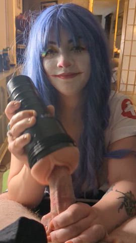 It's almost Halloween which means I can dress up as whatever I want when I milk my husband's buddies.