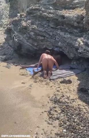 BBC Beach Choking Doggystyle Hardcore Interracial Public Rough Sex Porn GIF by duromami