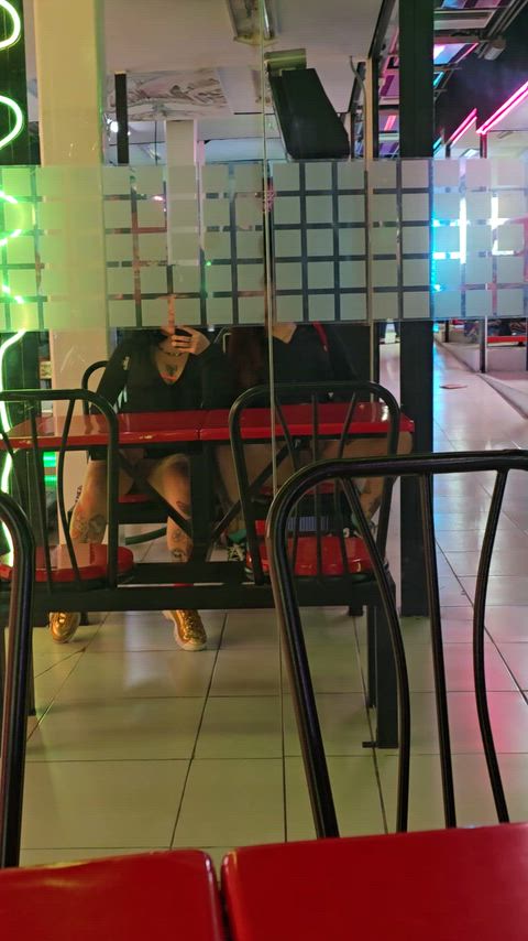 Chilling at an adult only arcade