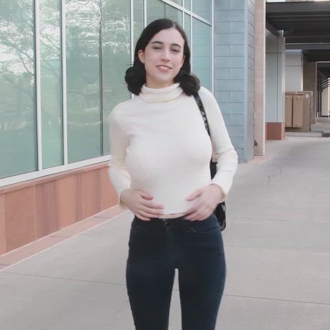 Amateur Big Tits Flashing Teen Tits Porn GIF by spicygram