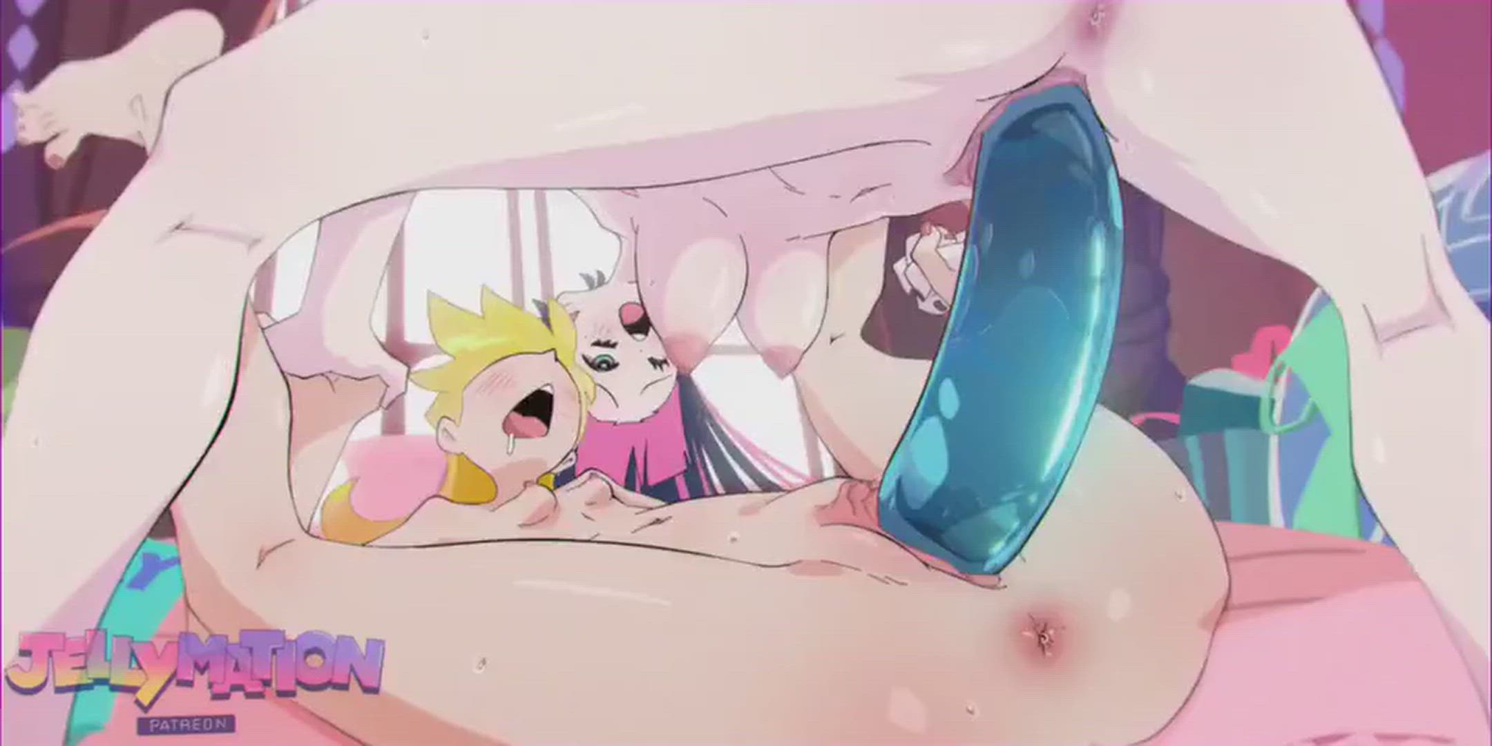 Animation · Anime · Asshole · Deep Penetration · Double Dildo · Hentai