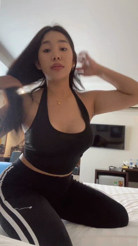 My neighbor said I got the best tits for a Korean