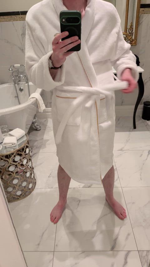 Bursting out of my robe