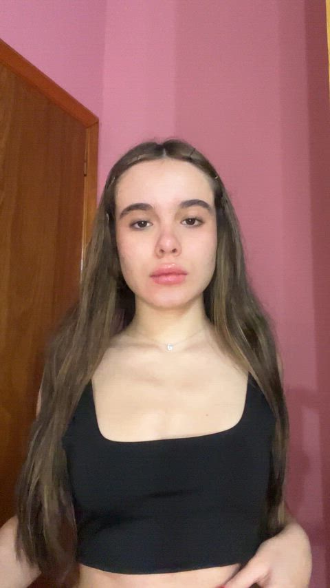 Just an 18yo girl showing off her beautiful breasts