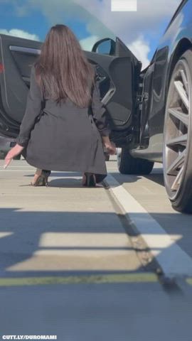 Ass Car Dildo Exhibitionist High Heels Legs Masturbating Public Voyeur Porn GIF by duromami