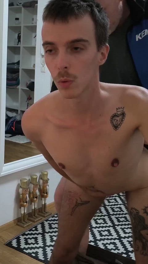 His fat cock stretched me open 🥵 thumbnail
