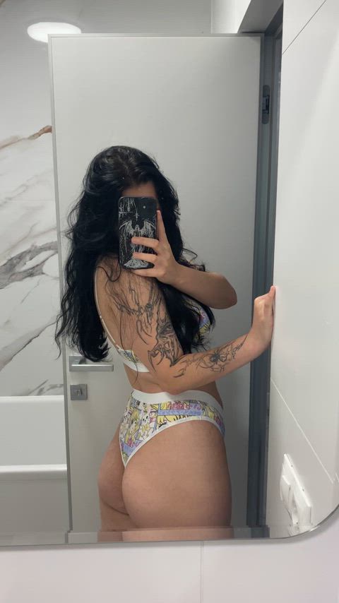 Mirror shot in my new anime lingerie couldnt keep this view to myself