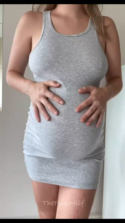 Big Tits Huge Tits MILF Natural Tits Pregnant TheFunMilf belly Porn GIF by thefunmilf