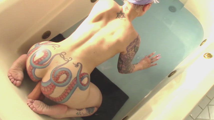 The best orgasms are a long dildo up my ass in the bathtub