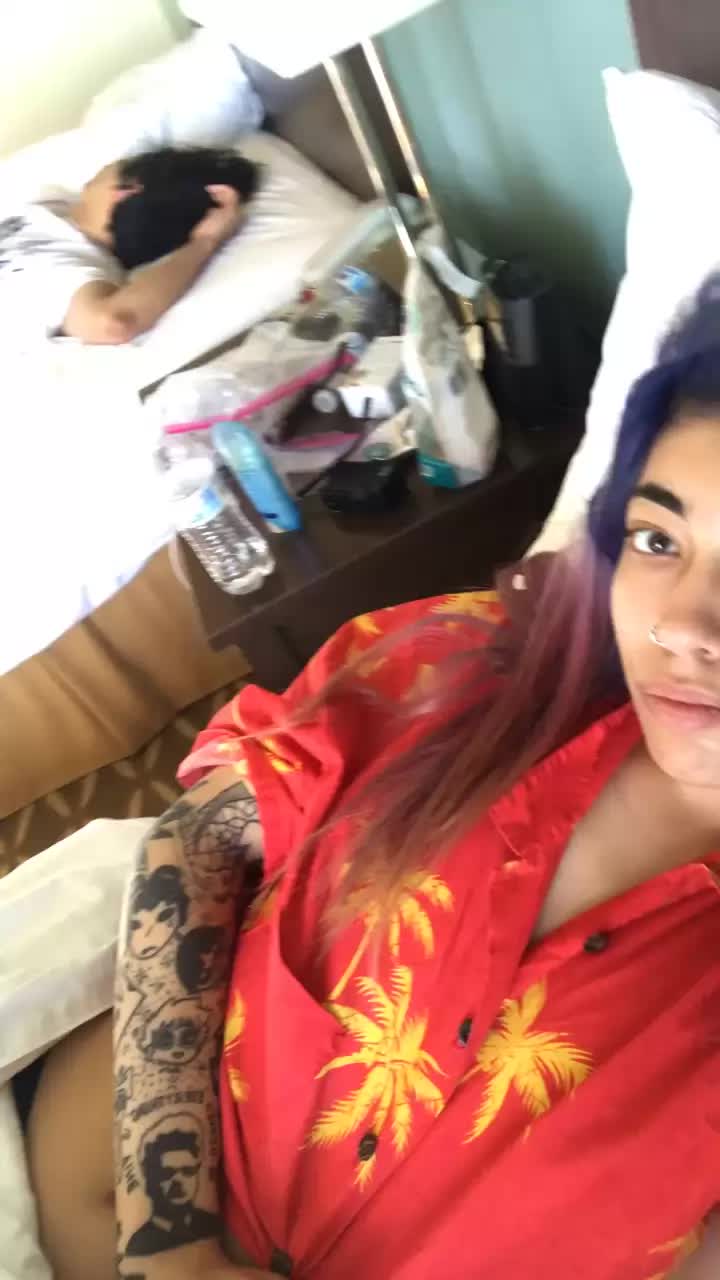Flashing my tits when my roommate are sleeping
