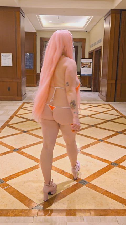 Got caught in a thong cosplay by an enployee
