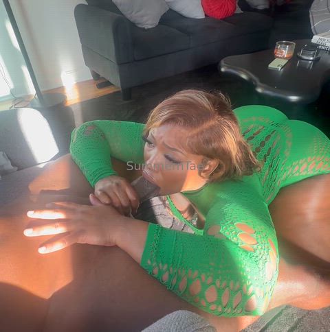 BBC Balls Sucking Big Ass Black Blowjob Booty Ebony Ebony Couple Thick Porn GIF by manemane6