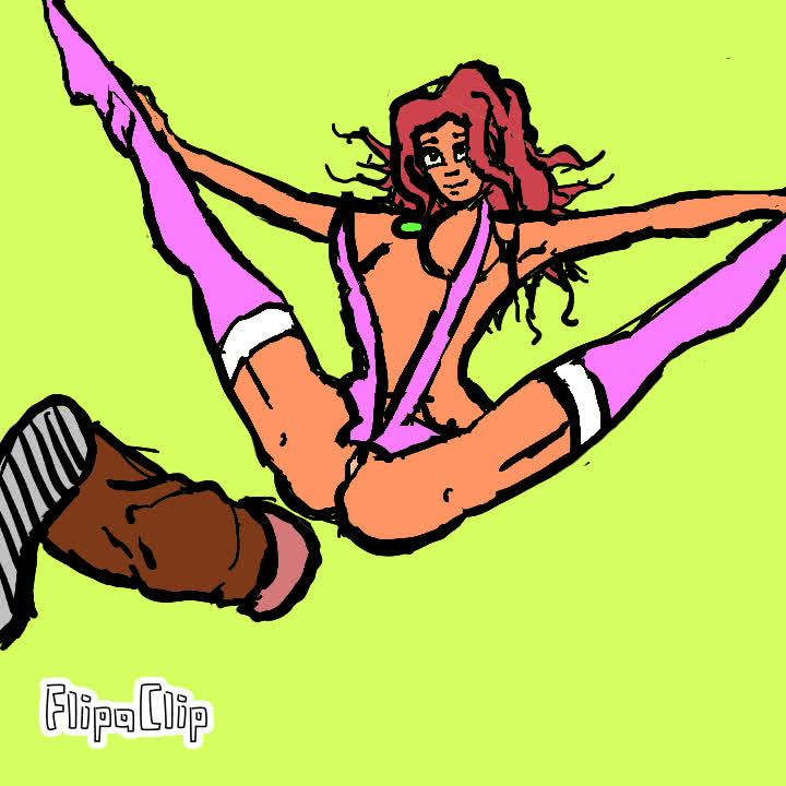 I tried my hand at animating here's Starfire being stretched out by Cyborg