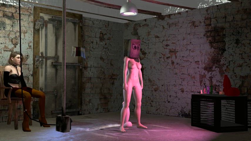 Cage too tight and dildo too big^^