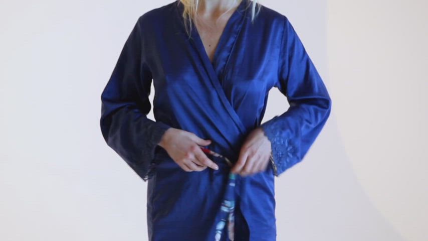 Blonde Irish Natural Tits Pale Robe Slow Motion Undressing Porn GIF by swap89