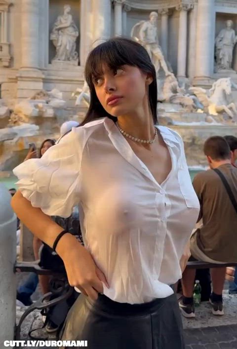Amateur Big Tits Boobs Flashing Public See Through Clothing Sexy Sheer Clothes Tits Porn GIF by duromami