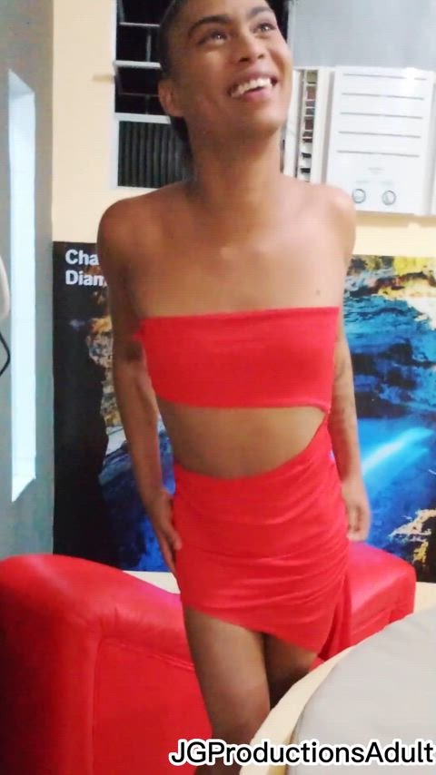 Nati Standing Red Dress Desperation - JGProductionsAdult