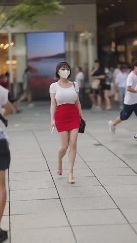 Asian Big Tits Compilation Cute Dress High Heels Pretty SFW Tight Porn GIF by duromami