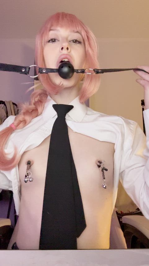 With a ball in my mouth, my neighbors won't hear my moans