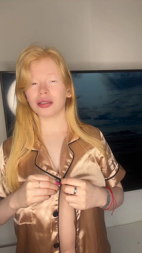 I enjoy showing off my albino boobs