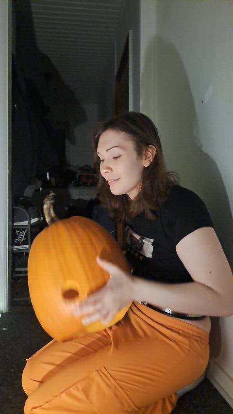 Two t girls, one pumpkin