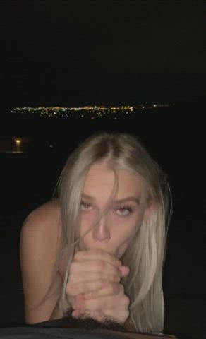 Amateur BBC Blonde Blowjob Deepthroat Interracial POV Public Teen Voyeur Porn GIF by populardick