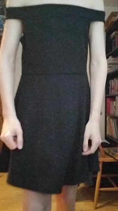 Woof! 🐾 Wagging with a tail half-hidden under a dress or skirt is one of the best things ever