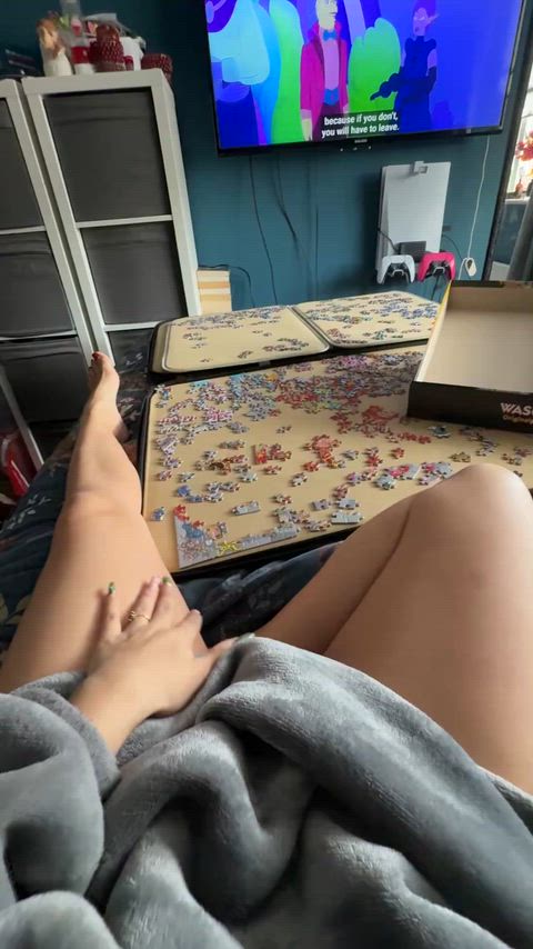 What are you doing first, pussy or puzzle ;)