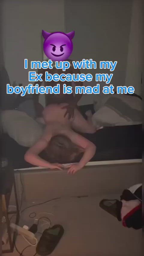 Next time you'll know not to get mad at your girlfriend after seeing how much better her ex fucks her...