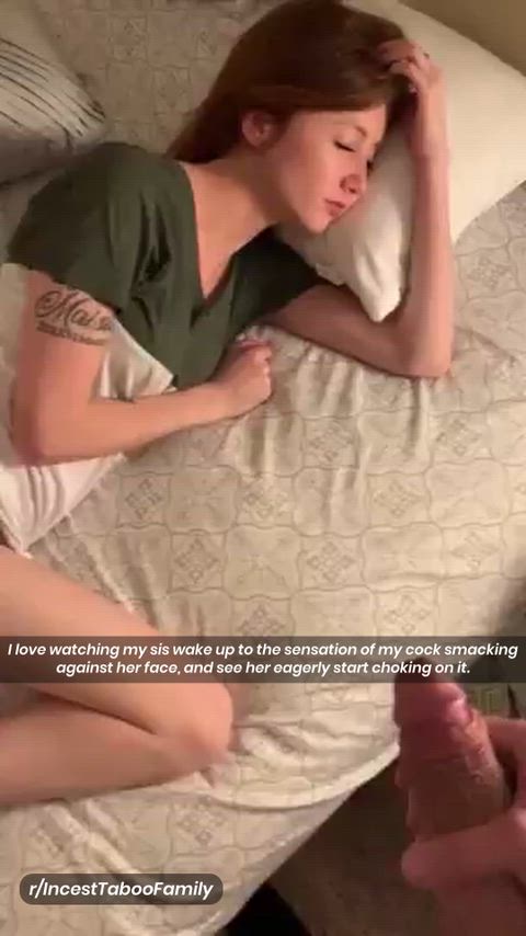 I love watching my sis wake up to the sensation of my cock smacking