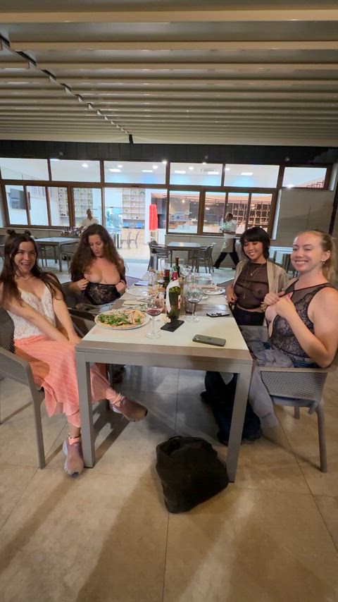 To show we really liked the food, we flashed our titties