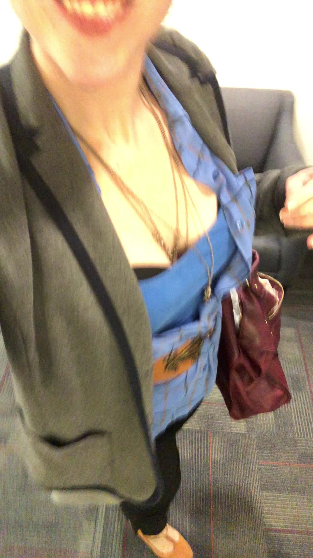 Tits down the stairs