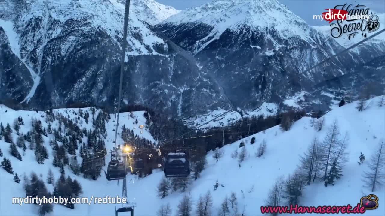 Daring Amateur Risky Public Swallow on the Teleferic