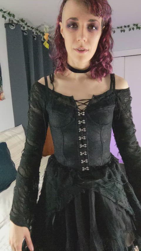 pulling the skirt up and the panties to the side