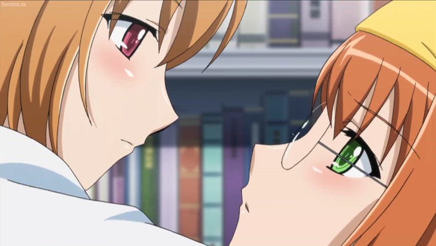 Mikoto Kondou and Akane Mishima tongue kissing [Kämpfer]