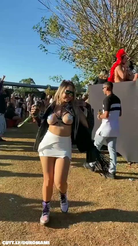 Big Ass Big Tits Compilation Cute Dancing Festival Public Sexy Teen Porn GIF by duromami