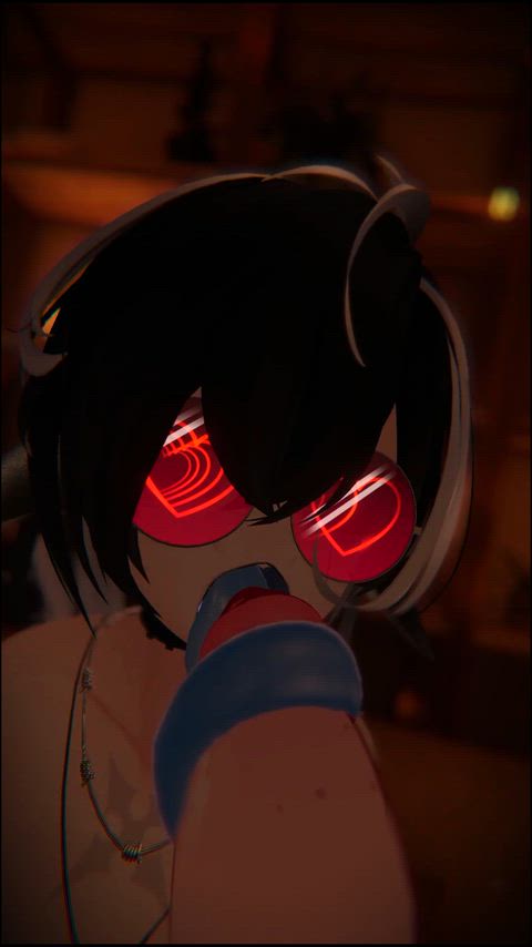 A little bit of tongue with my mouth~