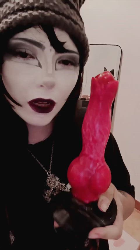 Have you ever seen a goth girl lick a knotty dick? If no then now you did! And I hope you like that ;)