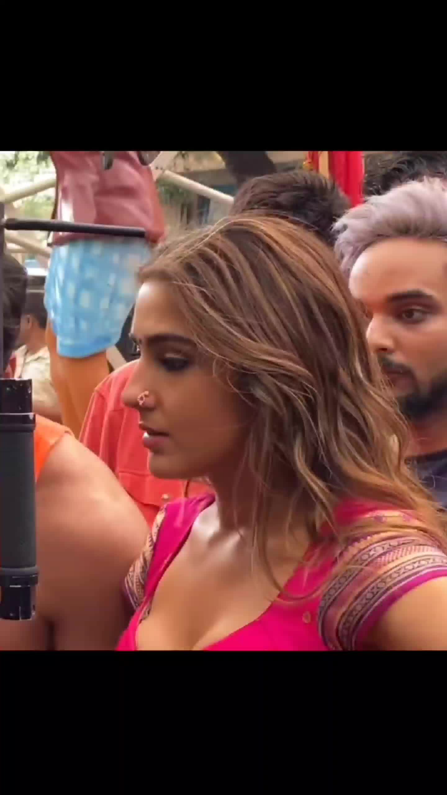 What a Sight , Slutty Nawabi Expressions with tight boobs held by a Tight white bra Strap, Sara Ali Khan 💦💦🤤