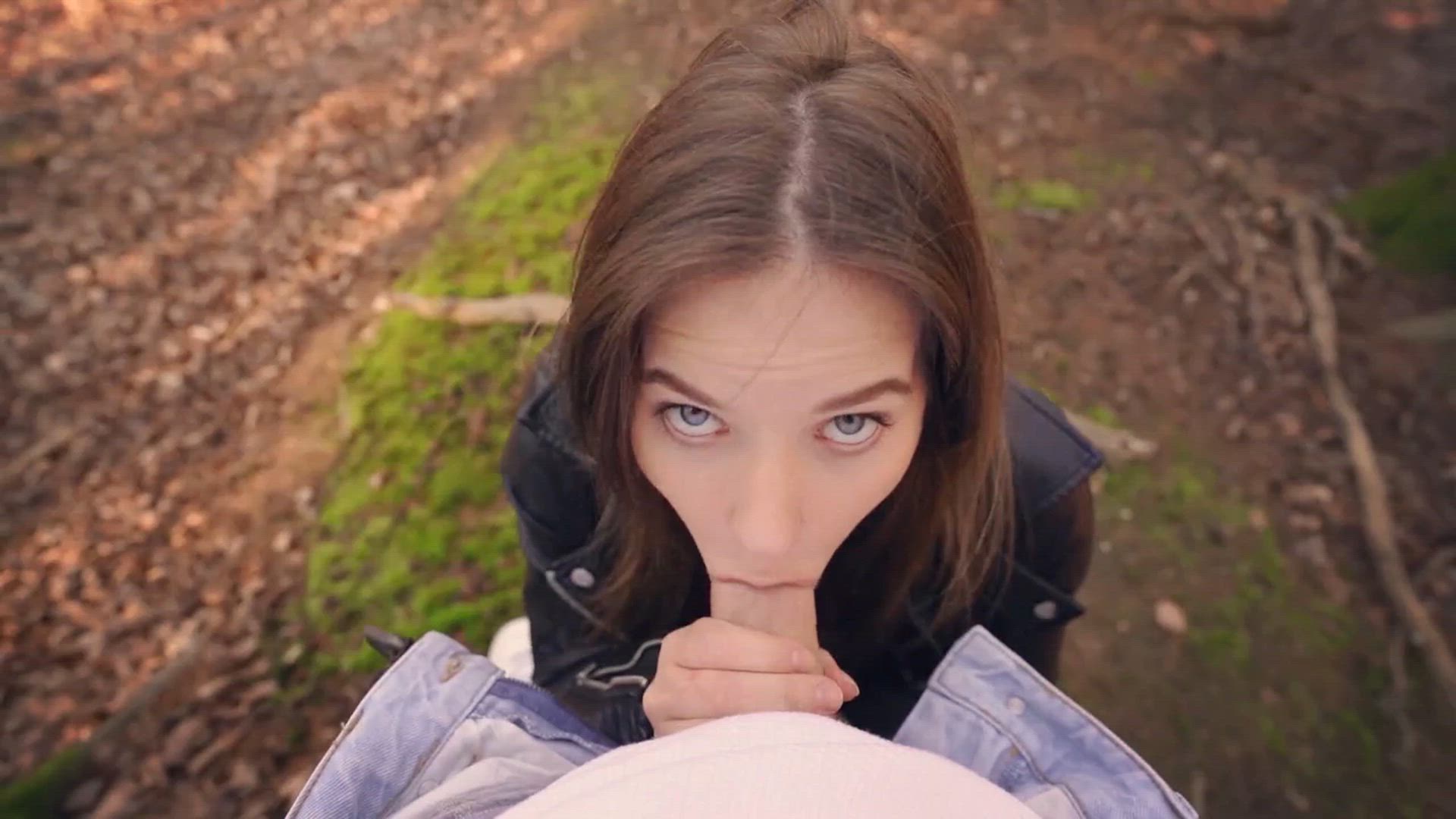 Amateur, Blowjob, Eye Contact, Homemade, Outdoor, POV