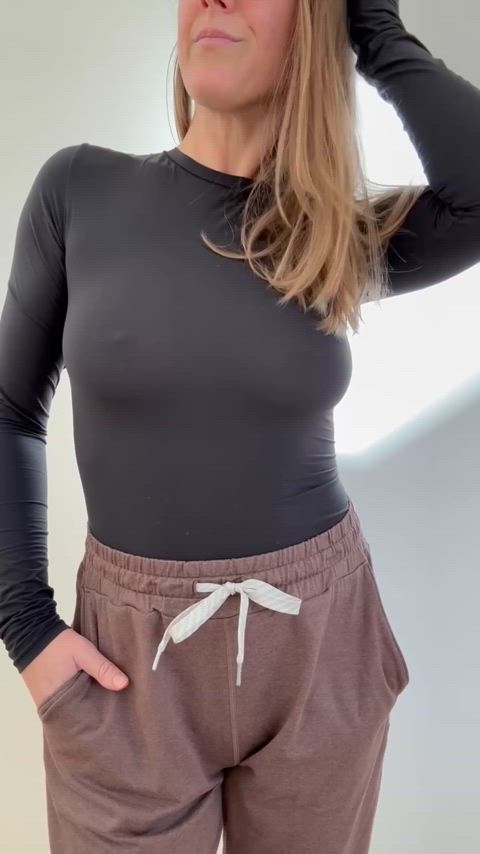 I love wearing this top without a bra… I get lots of stares at the store