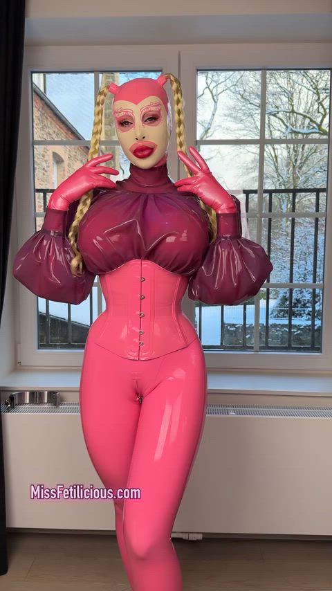 Big Tits Catsuit Corset Doll Fetish Kinky Latex Latex Gloves Mask Rubber Porn GIF by missfetilicious